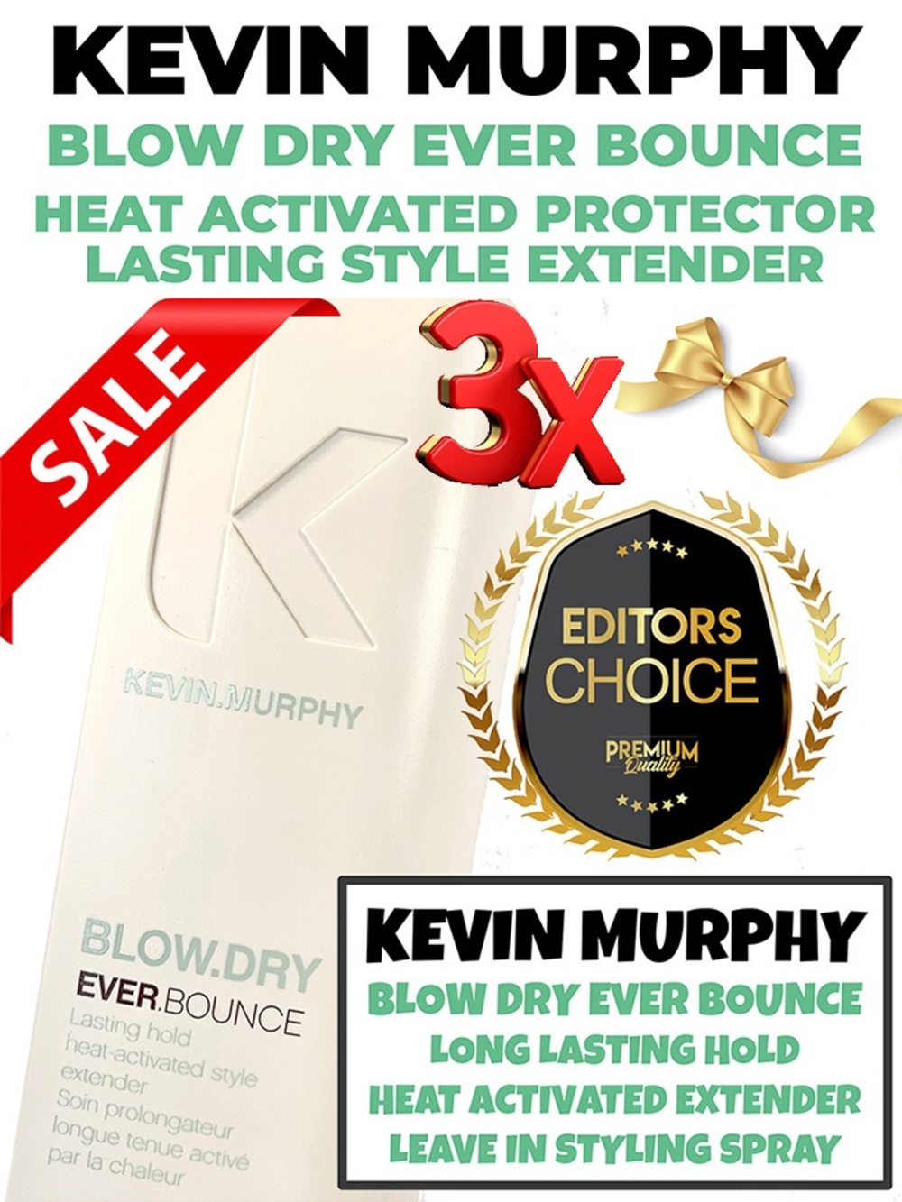 BNWT KEVIN MURPHY 3X Blow Dry Ever Bounce Style Extending Leave In Styling Spray